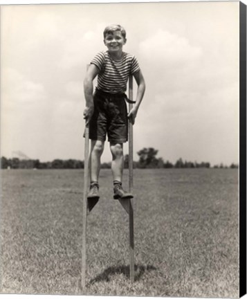 Framed 1930s 1940s Smiling Happy Boy Print