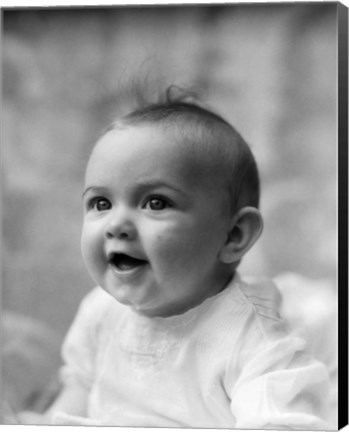 Framed 1930s Profile Portrait Five Month Old Baby Print