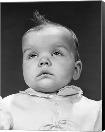 Framed 1950s Baby Portrait Wear Dress Print
