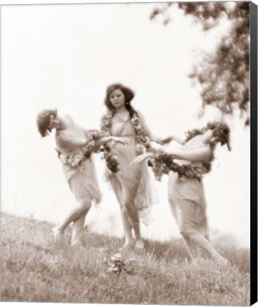 Framed 1900S 1920s Three Modern Dancers Outdoors Print