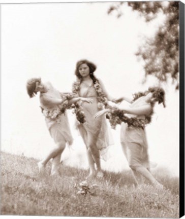 Framed 1900S 1920s Three Modern Dancers Outdoors Print
