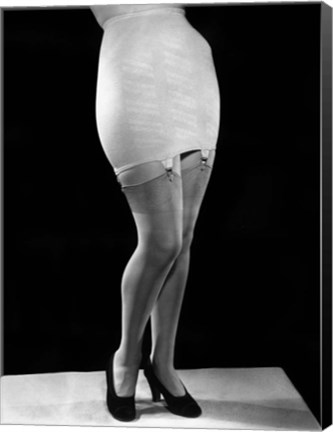 Framed 1940s Woman From Waist Down Wearing Girdle Print