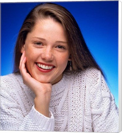 Framed 1980s Smiling Teenage Girl Looking At Camera Print