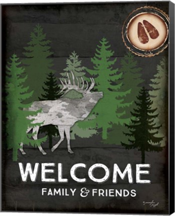 Framed Welcome Family &amp; Friends Print