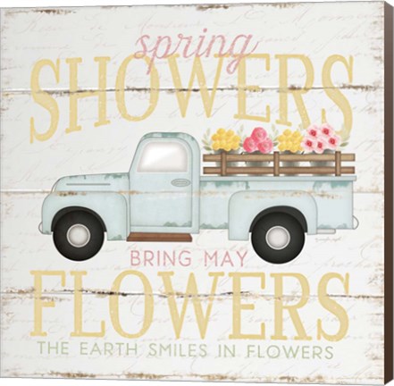 Framed Spring Showers Truck Print