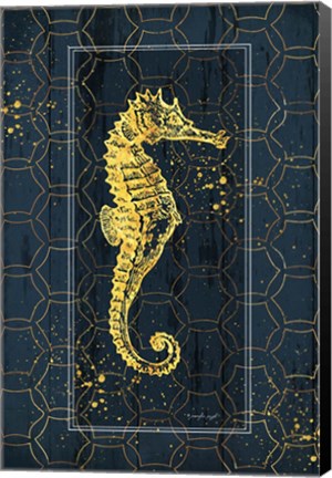 Framed Gold Seahorse Print