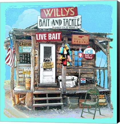 Framed Willys Bait &amp; Tackle Print