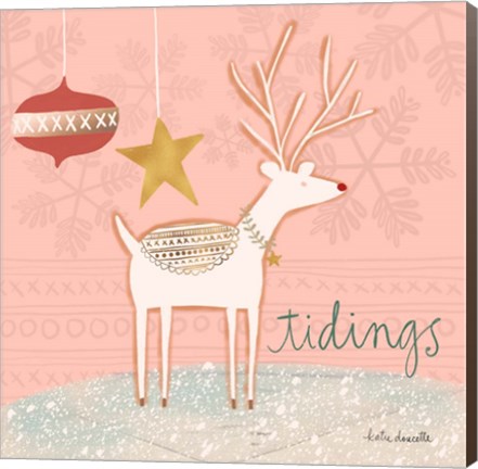 Framed Reindeer Tidings Print