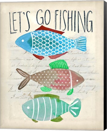 Framed Let&#39;s Go Fishing Print