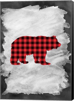 Framed Plaid Bear Print