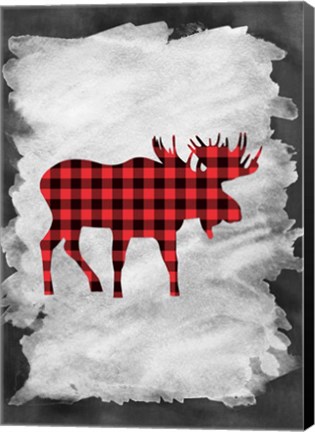 Framed Plaid Moose Print