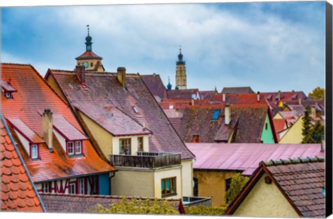 Framed Red Roofs of Rothenburg I Print