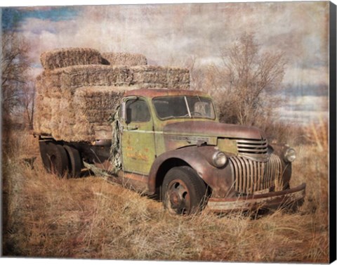 Framed Vintage Hay Truck Print