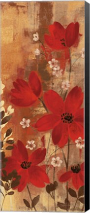 Framed Floral Symphony Red I Print