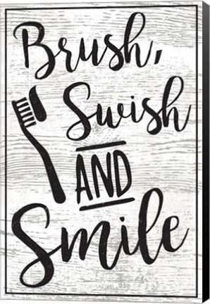 Framed Brush, Swish, Smile Print