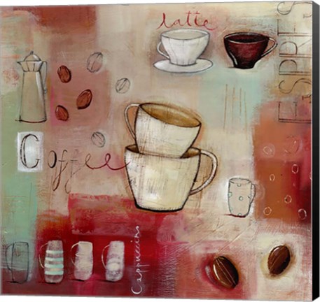 Framed Cappuccino and Beans Print