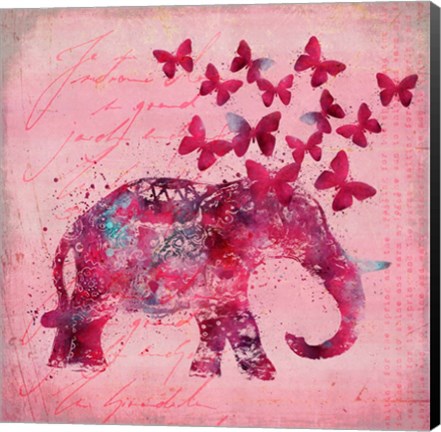 Framed Happy Elephant Print