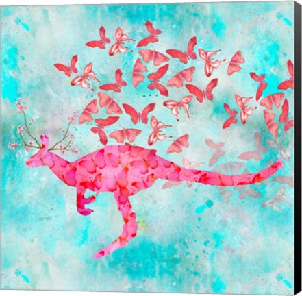 Framed Kangaroo Flower Print