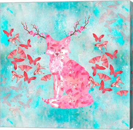 Framed Fox Flower Print