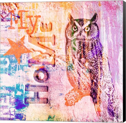 Framed My Home Owl Print
