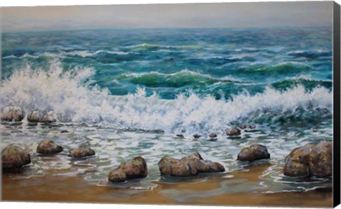 Framed White Wave Print