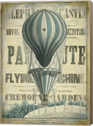 Framed Blue Hot Air Balloon Print
