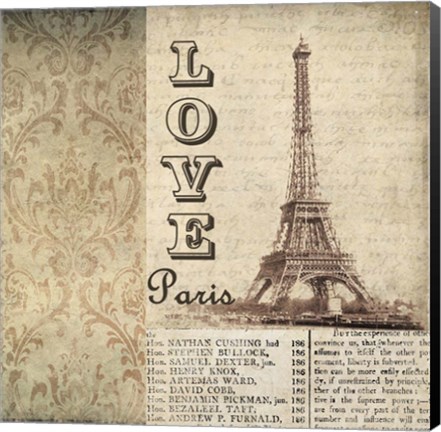 Framed Love Paris I Print