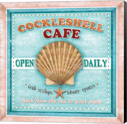 Framed Cockleshell Seaside Print