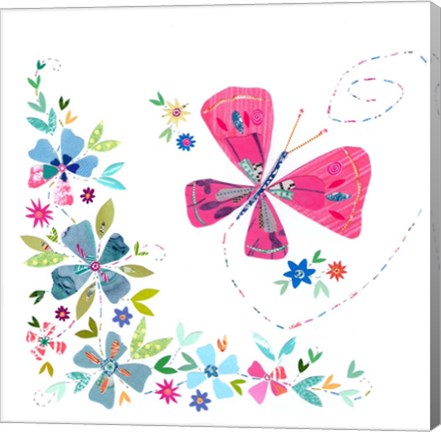 Framed Pink Butterfly Print