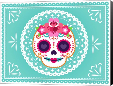 Framed Calavera Blue Print