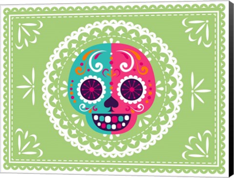 Framed Calavera Green Print