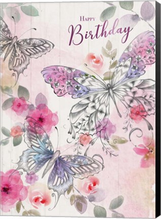 Framed Butterfly Birthday Print