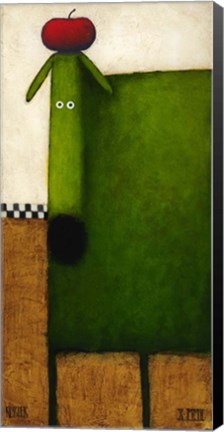 Framed Green Dog II Print