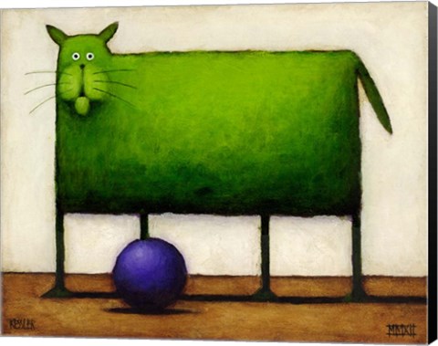 Framed Green Trouble I Print