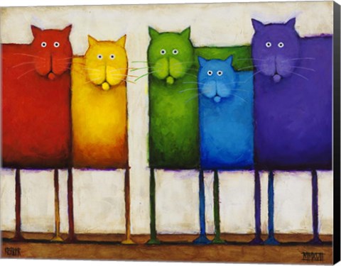 Framed Rainbow Cats Print