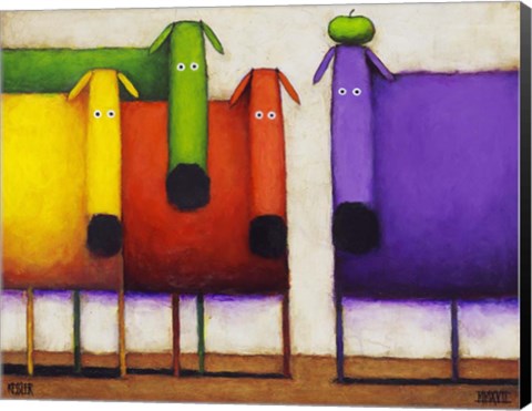 Framed Rainbow Dogs II Print