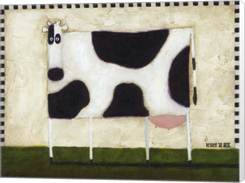 Framed White Cow Print