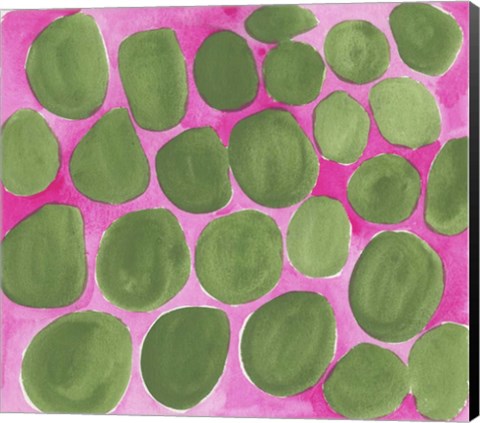 Framed Pebbles Green Print