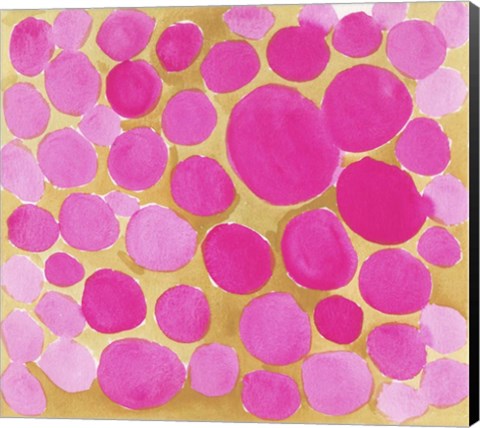 Framed Pebbles Yellow Print
