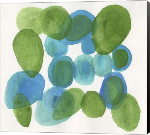 Framed Pebbles Blue Print
