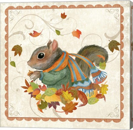 Framed Fall Squirrel Print