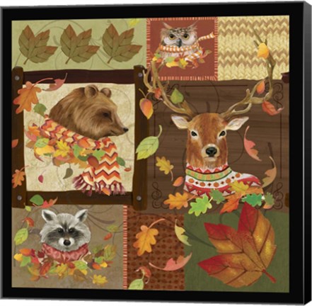 Framed Fall Critters Collage Print