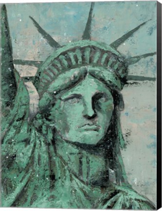 Framed Statue Of Liberty Portrait Print