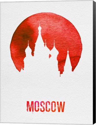 Framed Moscow Landmark Red Print