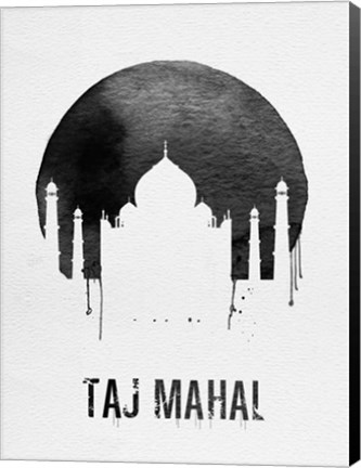 Framed Taj Mahal Landmark White Print