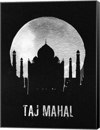 Framed Taj Mahal Landmark Black Print