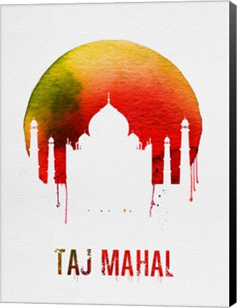 Framed Taj Mahal Landmark Red Print