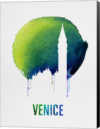 Framed Venice Landmark Blue Print