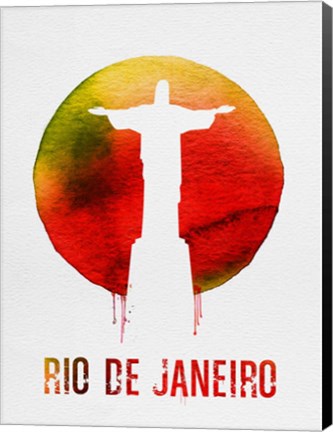 Framed Rio De Janeiro Landmark Red Print