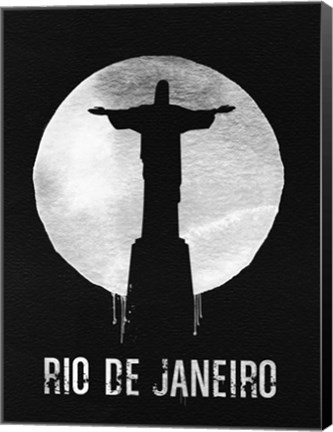 Framed Rio De Janeiro Landmark Black Print